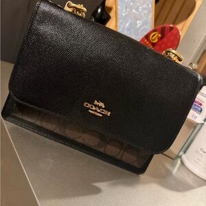 Coach Black and Tan Crossbody Bag